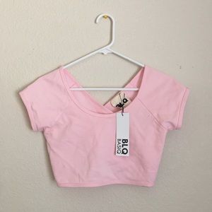 NWT BLQ Basic Wrap Back Crop Top